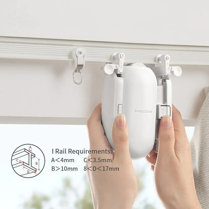 With the Switchbot Smart Curtain Motor 2, the curtains open and close automatically.